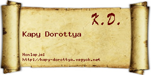 Kapy Dorottya névjegykártya
